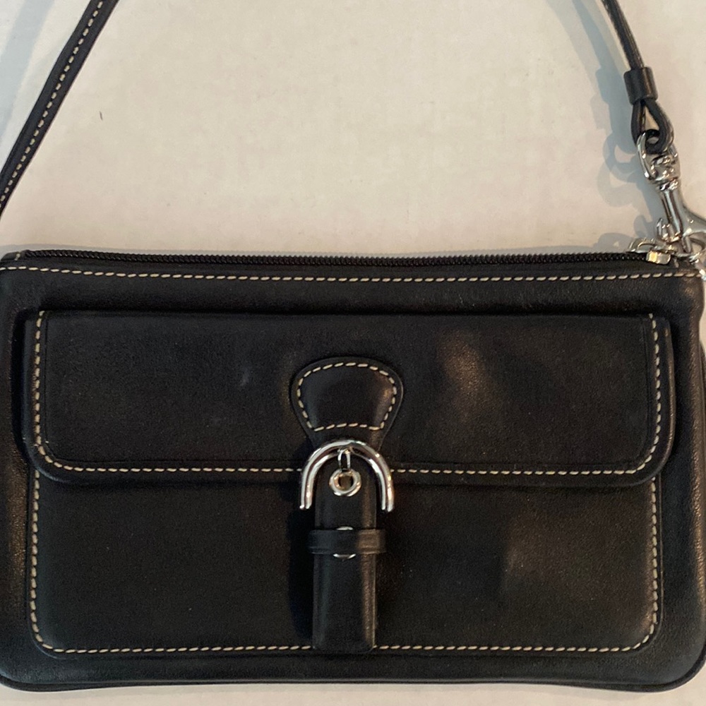 Coach wristlet black 7 inch w 4.5 inch h